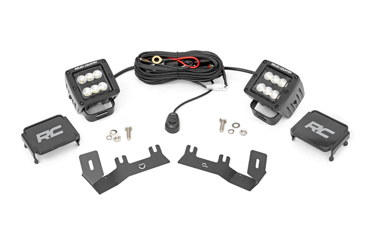 LED Ditch Light Kit | 2in Black Pair | Flood | Chevy/GMC 1500 (14-18 &amp; Classic)