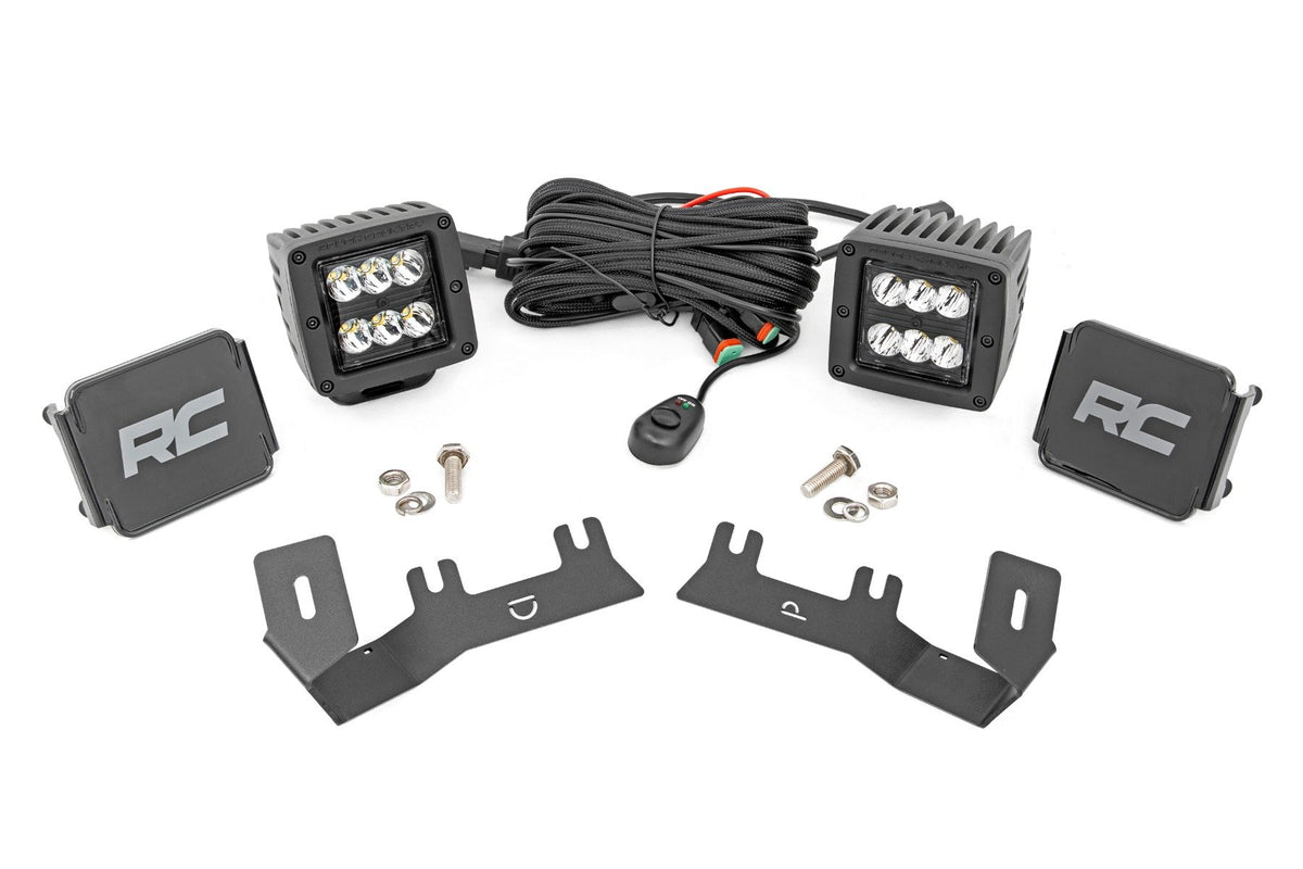 LED Ditch Light Kit | 2in Black Pair | Spot | Chevy/GMC 1500 (14-18 &amp; Classic)