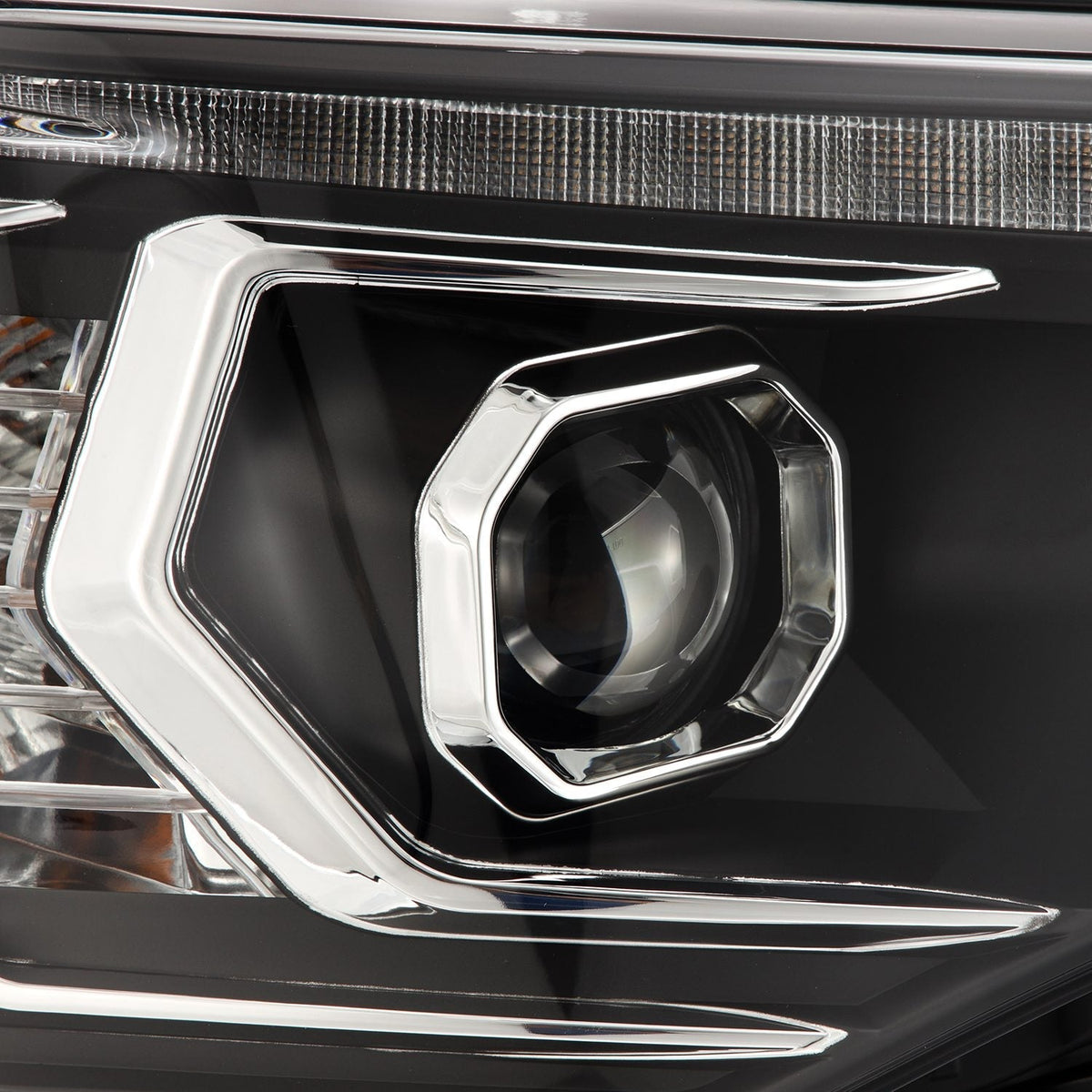 AlphaRex 14-22 Toyota 4Runner PRO-Series Projector Headlights Jet Black w/Seq. Sig. + DRL - 880816 by AlphaRex - side view