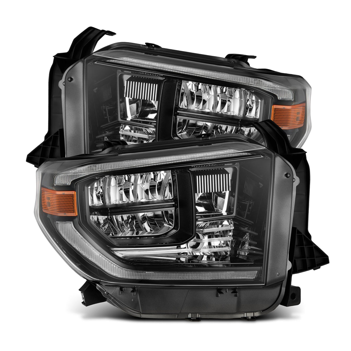 AlphaRex 14-21 Toyota Tundra MK II LUXX Series Crystal Headlights Alpha Black - 880830 by AlphaRex - front view