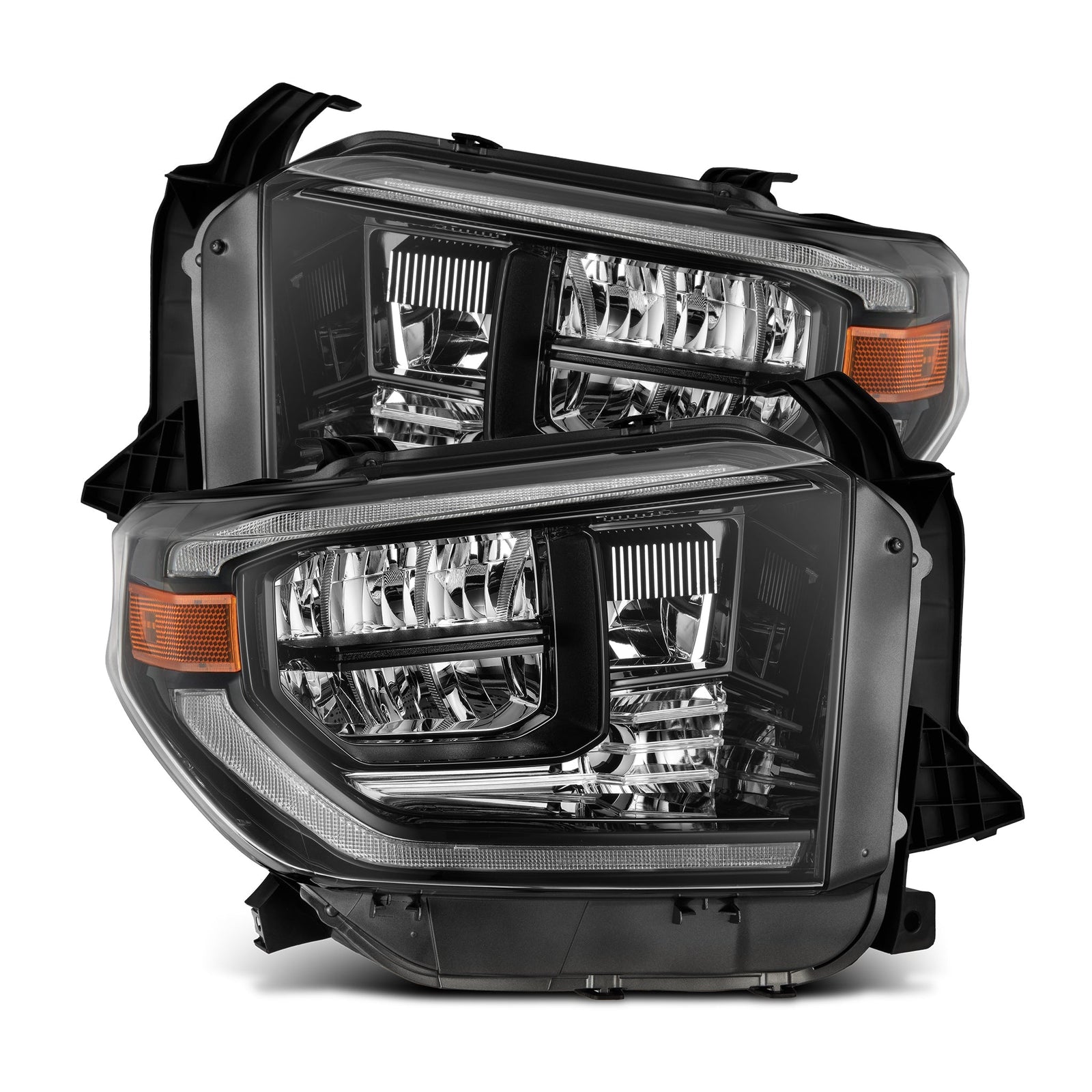 AlphaRex 14-21 Toyota Tundra MK II LUXX Series Crystal Headlights Alpha Black - 880830 by AlphaRex - front view