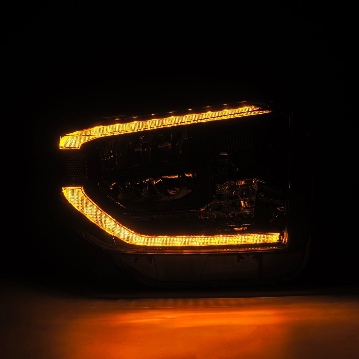 AlphaRex 14-21 Toyota Tundra MK II LUXX Series Crystal Headlights Alpha Black - 880830 by AlphaRex - detail view