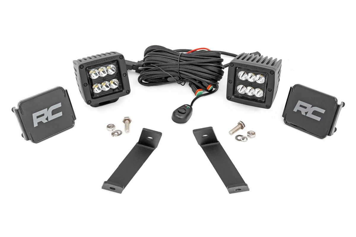 LED Light Kit | Ditch Mount | 2&quot; Black Pair | Spot | Jeep Cherokee KL (14-21)