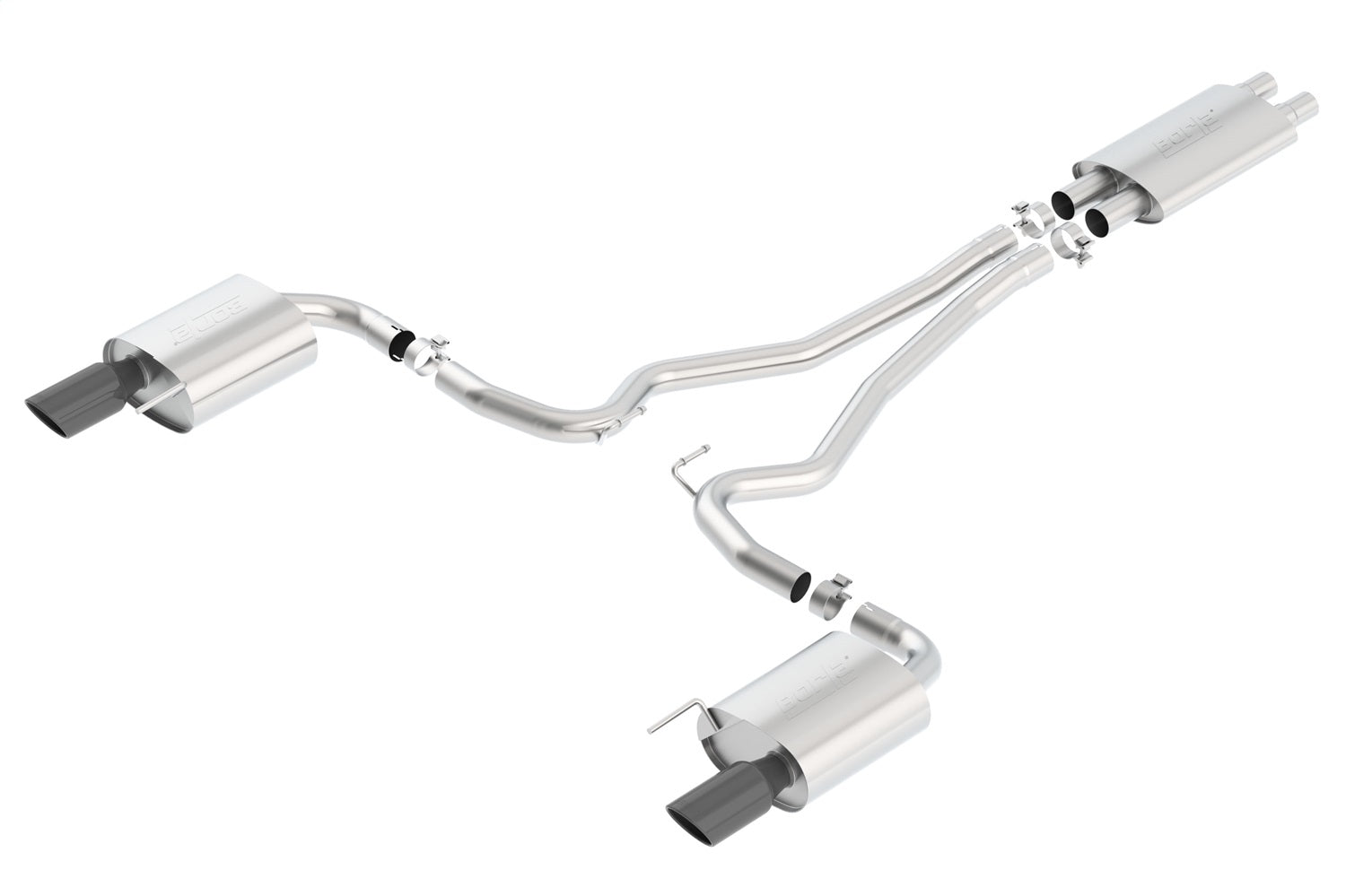 Borla Touring Cat-Back 15-17 Ford Mustang GT 5.0L V8 MT/AT 2.5in pipe Black 4in tip