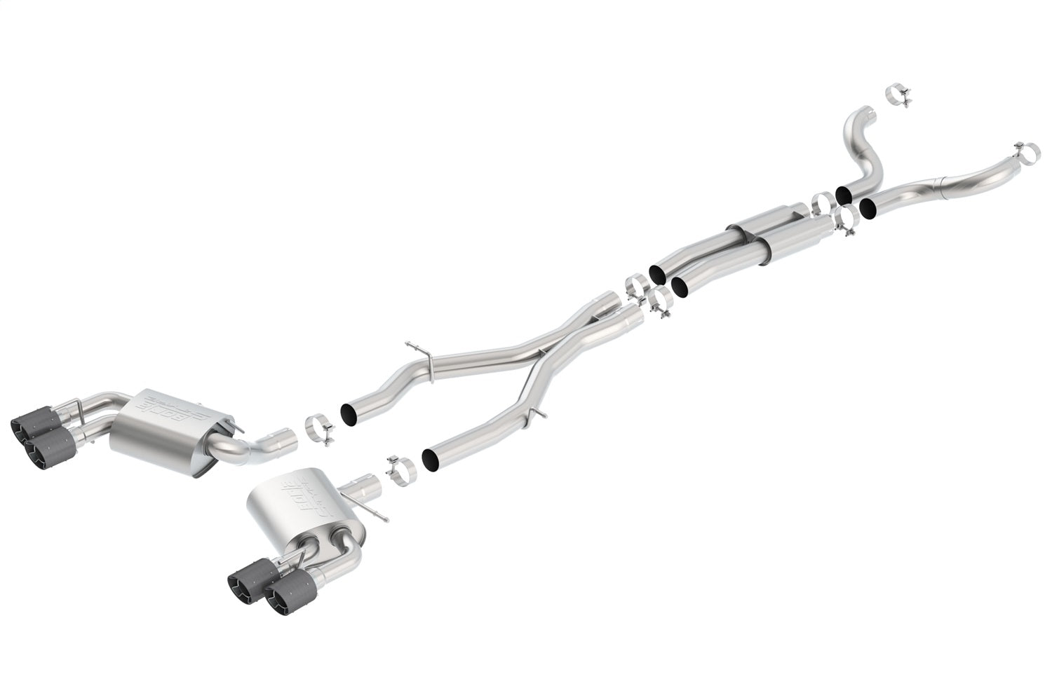Borla 16-17 Chevy Camaro 6.2L 4in Dual Carbon Fiber Tips Dual Split Exit S-Type Catback Exhaust