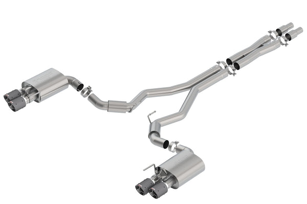 Borla 18-23 Ford Mustang GT 5.0L AT/MT 3in S-Type Catback Exhaust Carbon Fiber Tips w/ Valves
