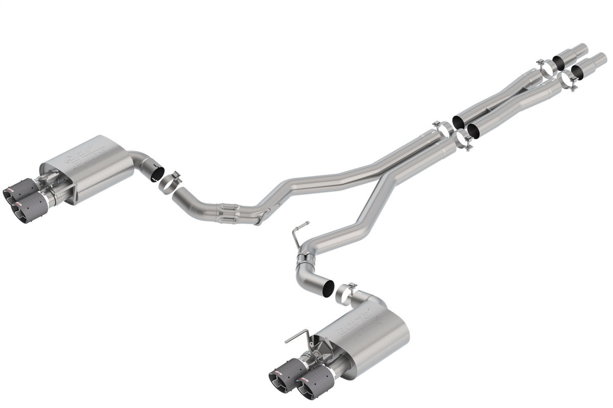 Borla 18-23 Ford Mustang GT 5.0L AT/MT 3in Atak Catback Exhaust w/ Valves (Carbon Fiber Tip)
