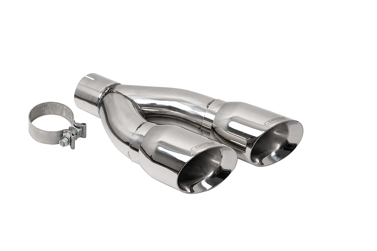 Corsa 22+ Toyota Tundra 4WD 4in Single Side Dual Outlet Tip Kit - Polished - 14078