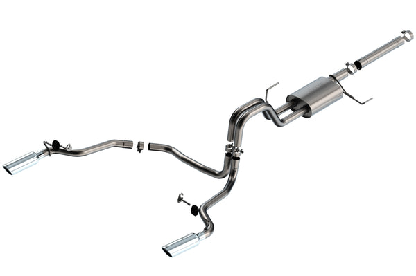 Borla 21-23 Ford F-150 Powerboost 3.5L V6 2WD & 4WD 4DR 3in, 2.25in S-TYPE Catback w/ Chrome Tip