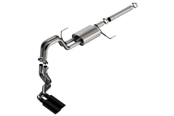 Borla 21-23 Ford F-150 Powerboost 3.5L V6 2WD & 4WD 4DR 3in, 2.25in S-TYPE Black Chrome Tips