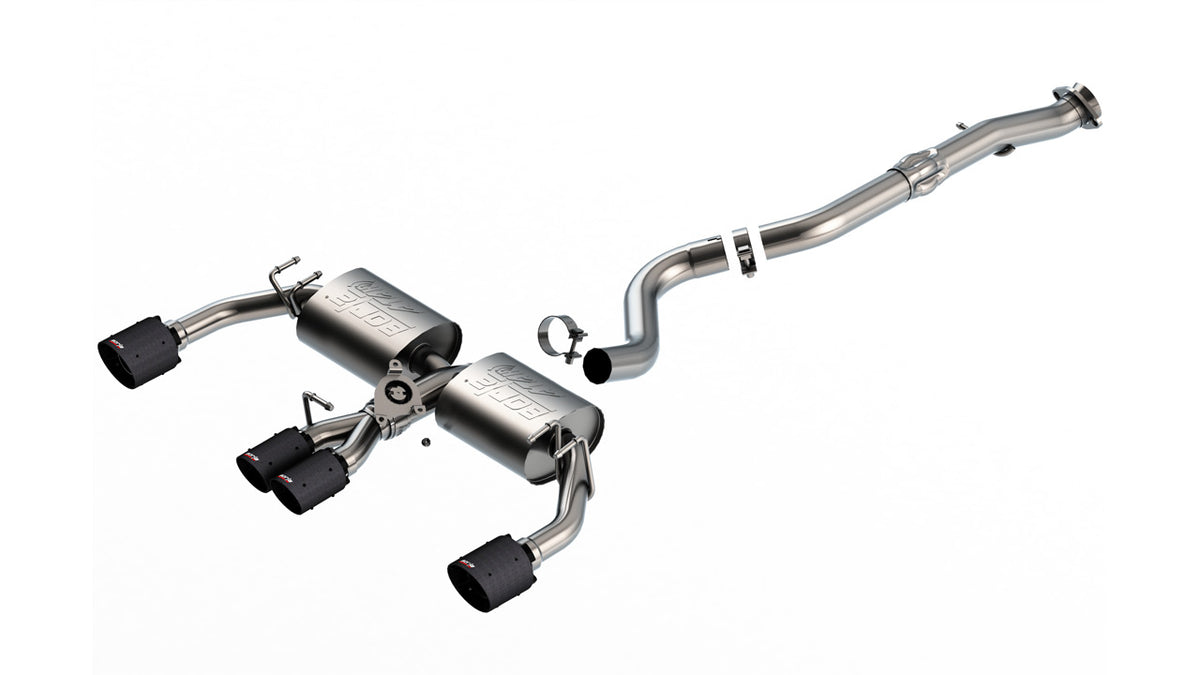 Borla 23-24 Toyota GR Corolla ATAK Cat Back System - Carbon Fiber &amp; Black Anodized - 140942CFBA