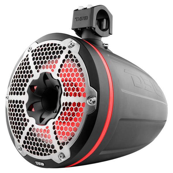 DS18 Marine And Psports Towers w/ Built In 10in 1in Driver 300 Watts RMS RGB LED Lights Black - NXL-X10TPNEO/BK - front view