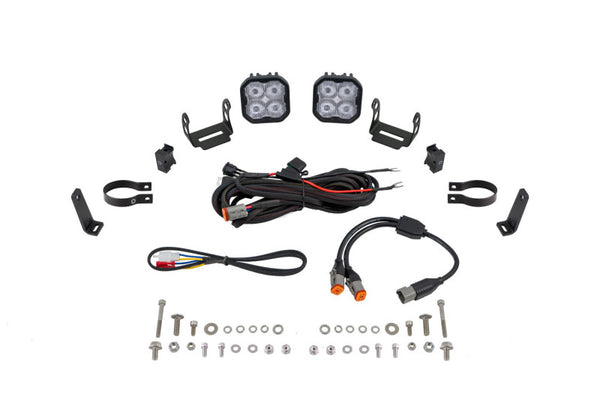 Diode Dynamics SS3 LED Bumper 2 In Roll Bar Kit Sport - White SAE Fog (Pair) - DD7716 by Diode Dynamics - front view