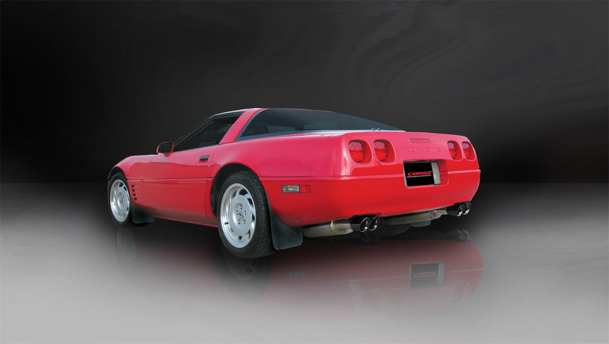 Corsa 1990-1995 Chevrolet Corvette C4 ZR1 5.7L V8 LT5 Black Sport Cat-Back Exhaust - 14117BLK