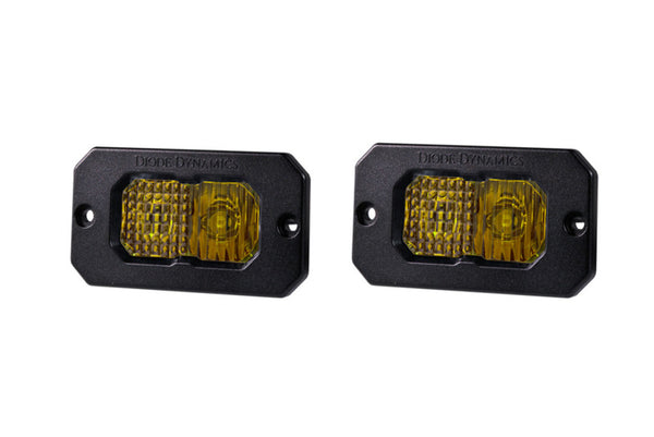 Diode Dynamics Stage Series 2in LED Pod Sport - Yellow Combo Flush ABL (Pair) - DD6730P by Diode Dynamics - front view