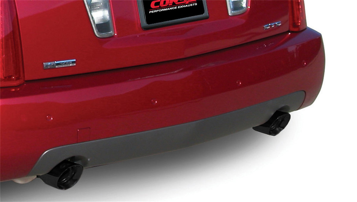 Corsa 2005-2007 Cadillac STS 4.6L 2.5in Axle-Back Dual Rear w Single 4in Black Pro-Series Tips - 14157BLK