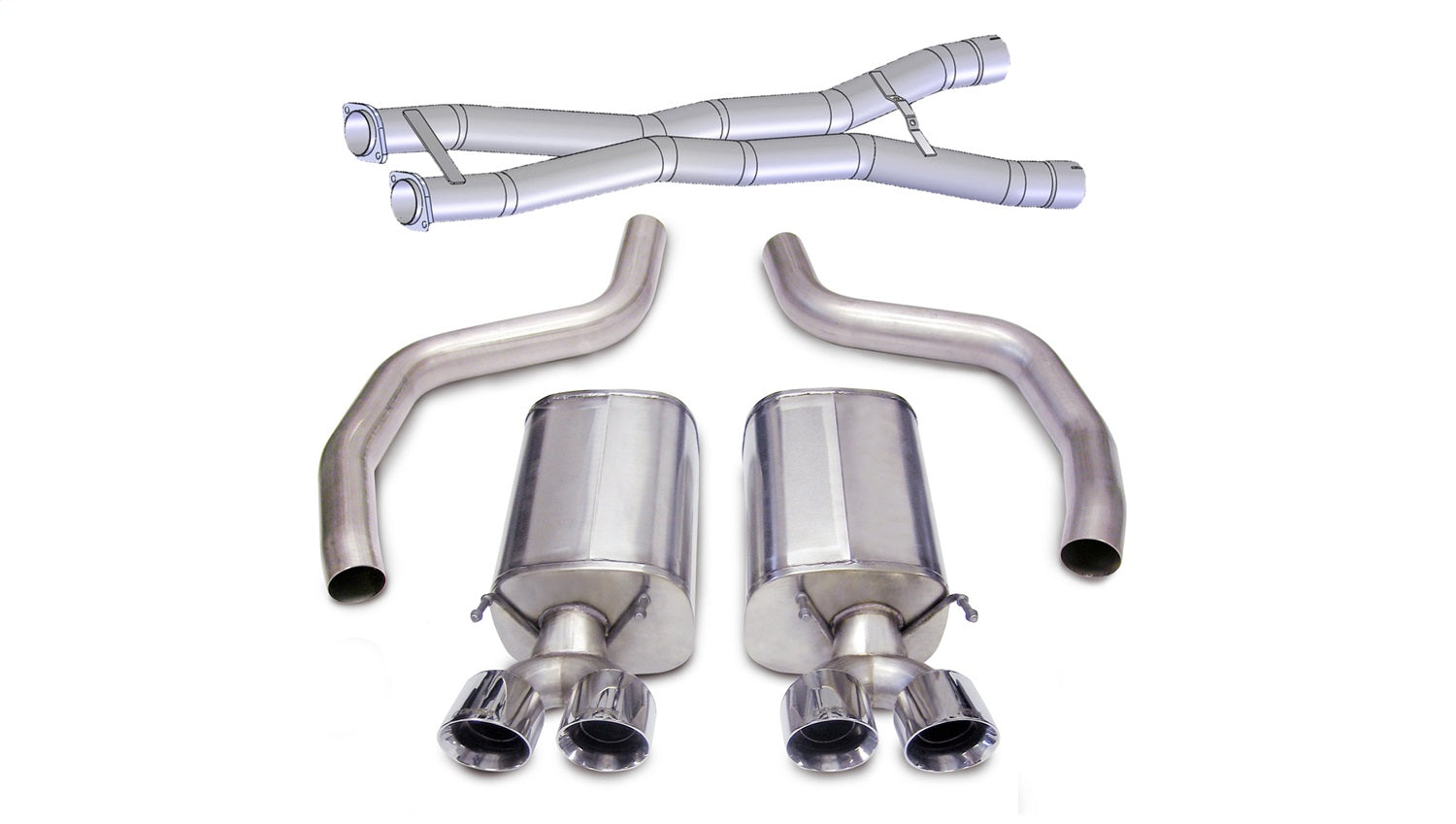 Corsa 2012-2013 Chevrolet Corvette C6 ZR1 Sport Cat-Back Dual Rear Exit w/ Twin 4.0in Pol Tips - 14164CB3