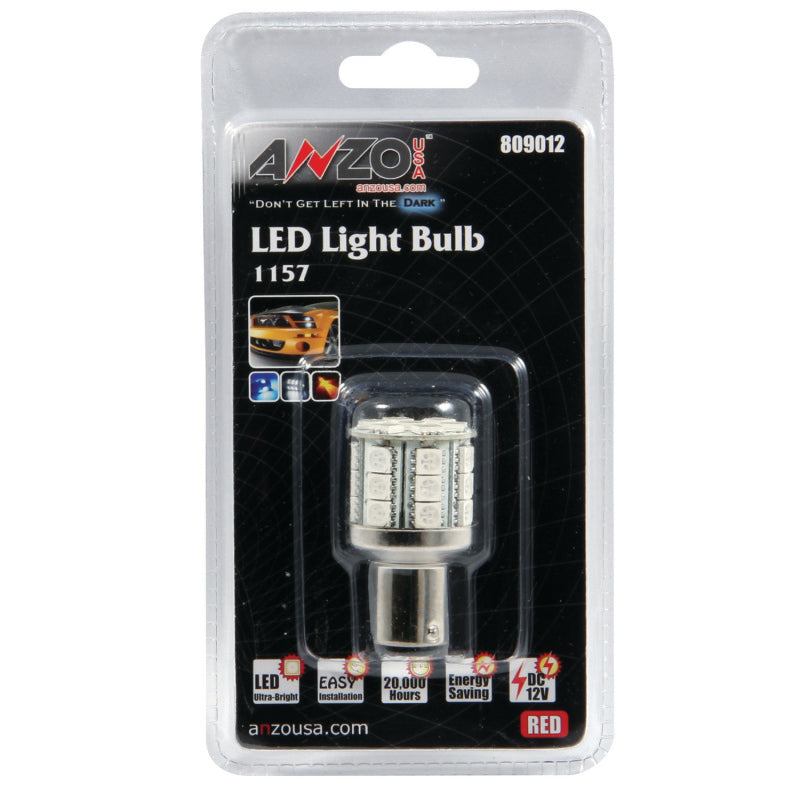 ANZO LED Bulbs Universal LED 1157 Red - 28 LEDs 1 3/4in Tall - 809012
