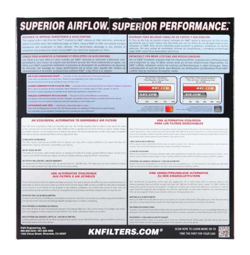 K&amp;N Replacement Air Filter Round 9in OD 7-1/2in ID 5in H - E-3650