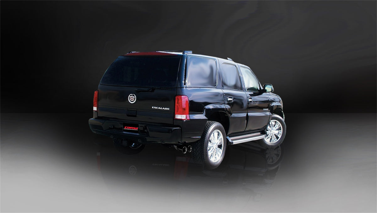 Corsa 2002-2006 Cat-Back Exhaust w/Black Twin 4in Tips 02-06 Cadillac Escalade 6.0L V8 - 14220BLK
