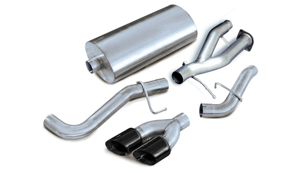 Corsa 2002-2006 Cadillac Escalade 6.0L V8 3in Cat-Back Single Side w Twin 4in Black Pro-Series Tips - 14222BLK