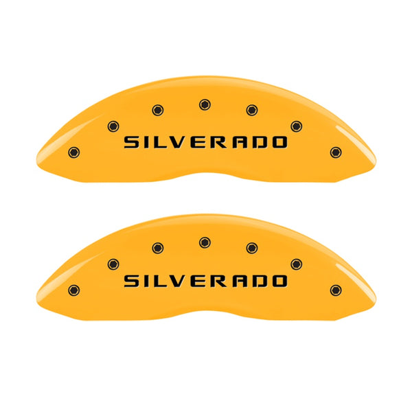 MGP 2 Caliper Covers Eng Front Silverado Yellow Finish Blk Char 05 Chevy Silverado 1500 - 14238FSILYL
