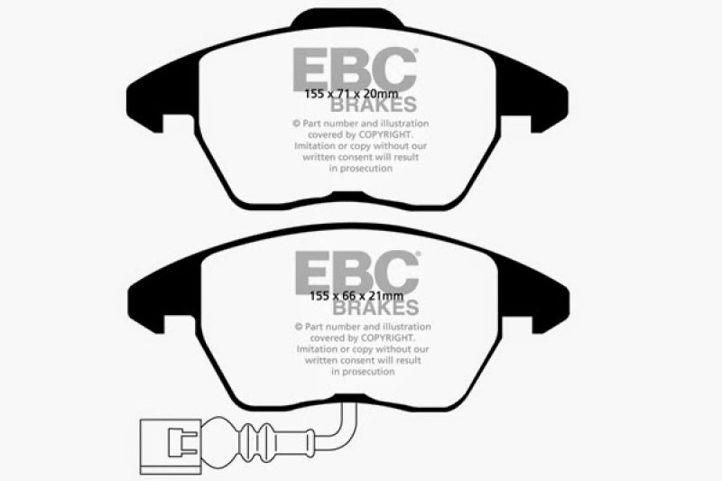 EBC 07-09 Audi TT 2.0 Turbo Redstuff Front Brake Pads - DP31945C
