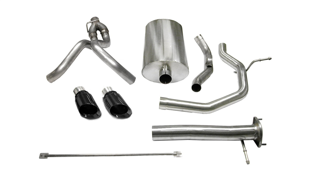 Corsa 2005-2006 Chevrolet SSR 5.3L V8 3in Cat-Back Dual Rear w Single 4in Black Pro-Series Tips - 14254BLK
