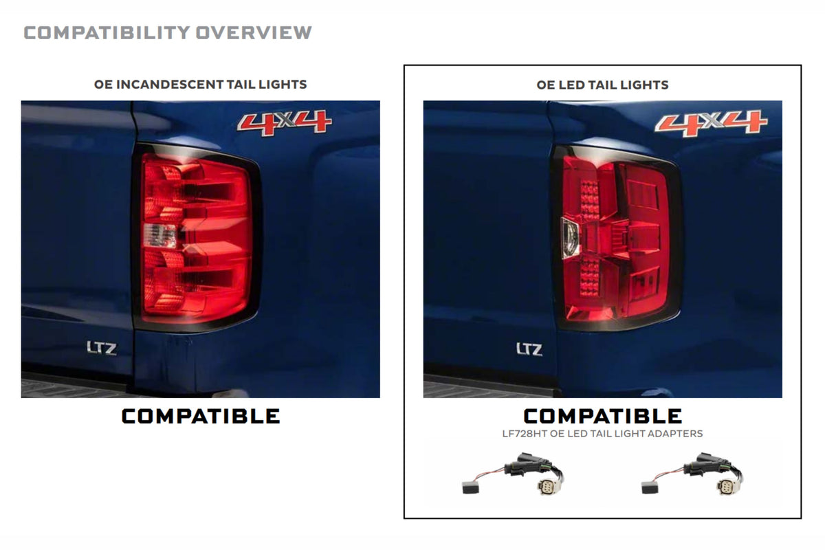 Morimoto - XB LED Harness: 14-18 Silverado/Sierra OE LED Tail Adapters (Set) - LF728HT