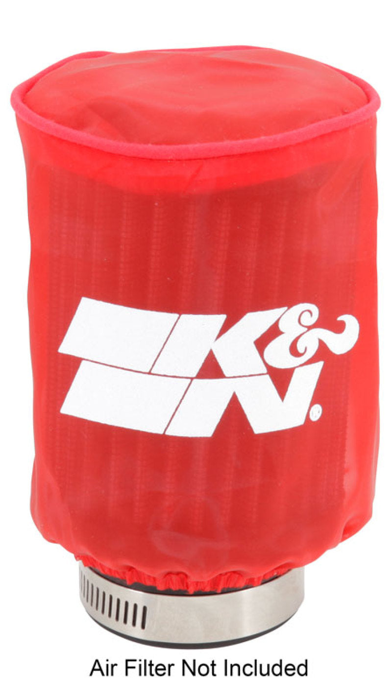 K&amp;N Drycharger Air Filter Wrap - Round Straight - Red Closed Top 3in Inside Dia x 4in Height - RU-1280DR