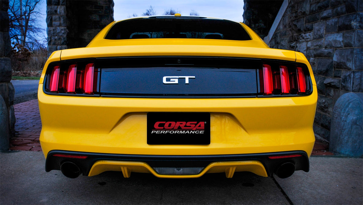 Corsa 2015-2017 Ford Mustang GT 5.0 3in Axle Back Exhaust Black Dual 4.5in Tip Sport - 14326BLK