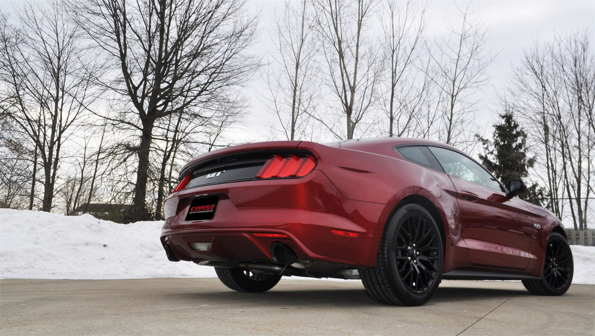 Corsa 2015-2017 Ford Mustang GT 5.0 3in Axle Back Exhaust Black Dual 4.5in Tip Sport - 14326BLK
