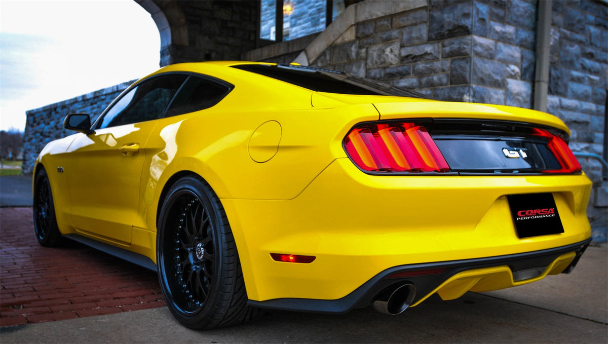 Corsa 2015 Ford Mustang GT Fastback 5.0 3in Xtreme Cat Back Exhaust w/ Dual  Black 4.5in Tips - 14328BLK