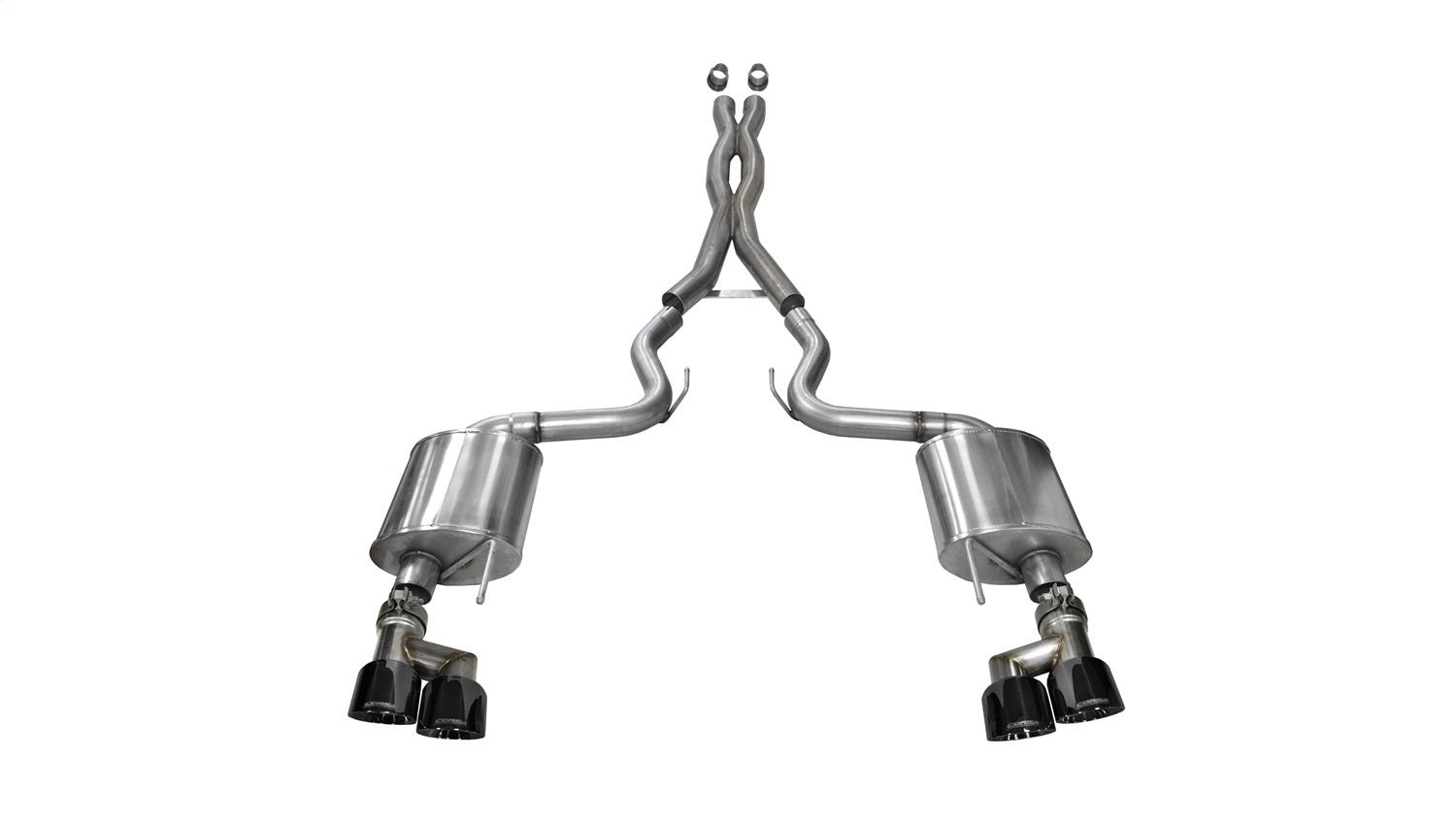 Corsa 2015-2017 Ford Mustang GT 5.0 3in Cat Back Exhaust Black Quad Tips (Sport) - 14337BLK