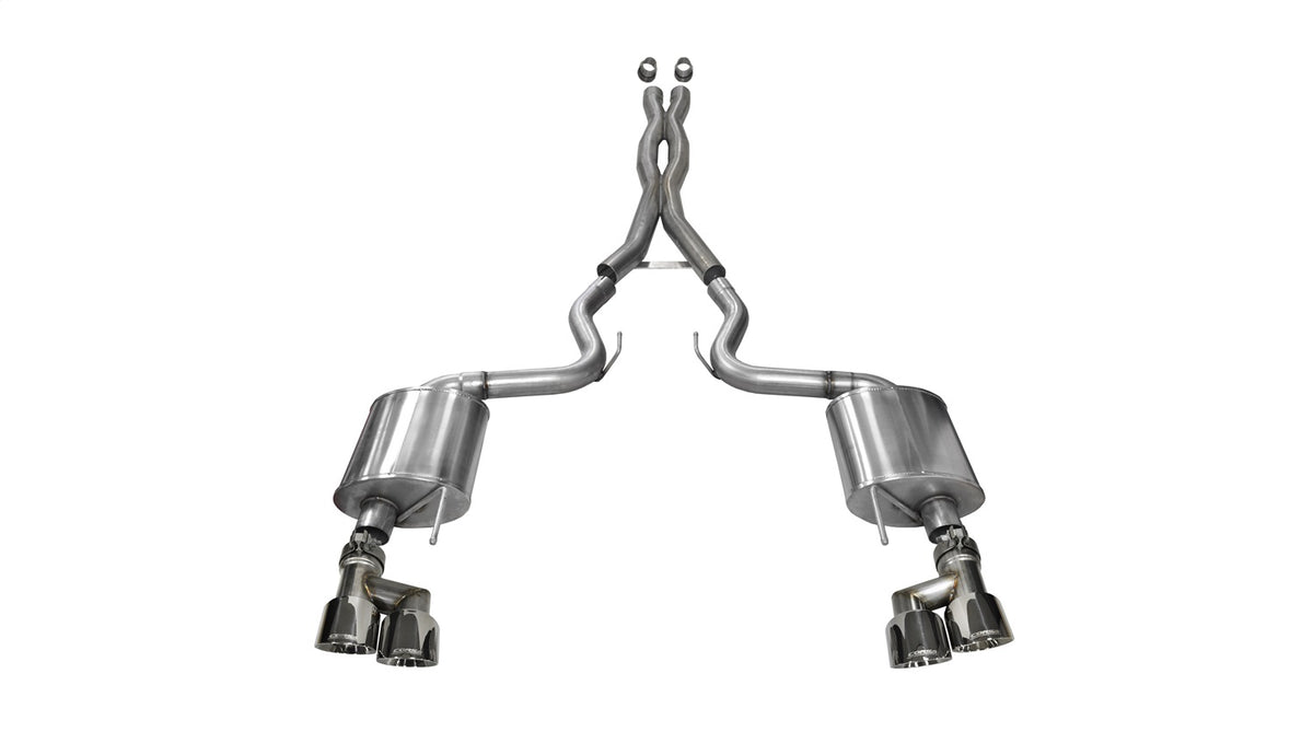 Corsa 15-16 Ford Mustang GT 5.0 3in Cat Back Exhaust Polish Quad Tips (Sport) - 14337
