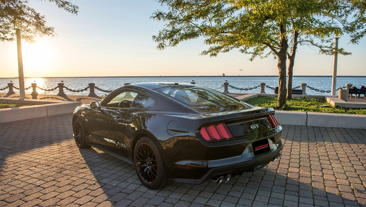 Corsa 15-16 Ford Mustang GT 5.0 3in Cat Back Exhaust Polish Quad Tips (Sport) - 14337