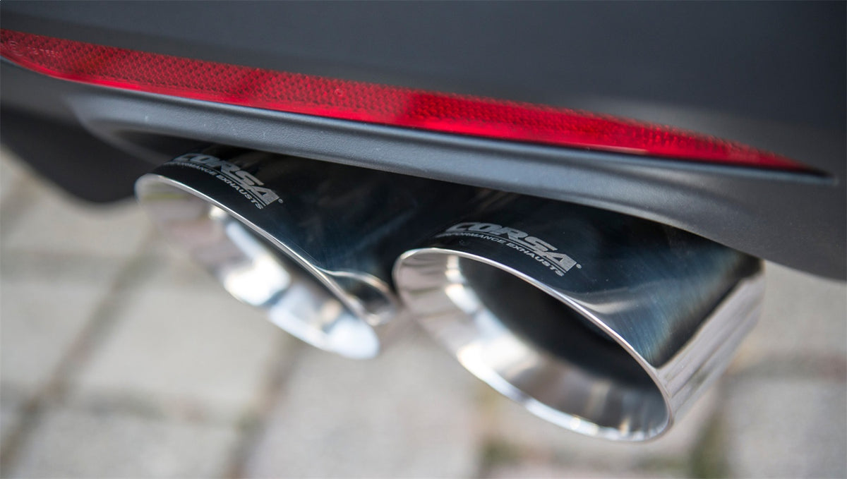 Corsa 15-16 Ford Mustang GT 5.0 3in Cat Back Exhaust Polish Quad Tips (Sport) - 14337