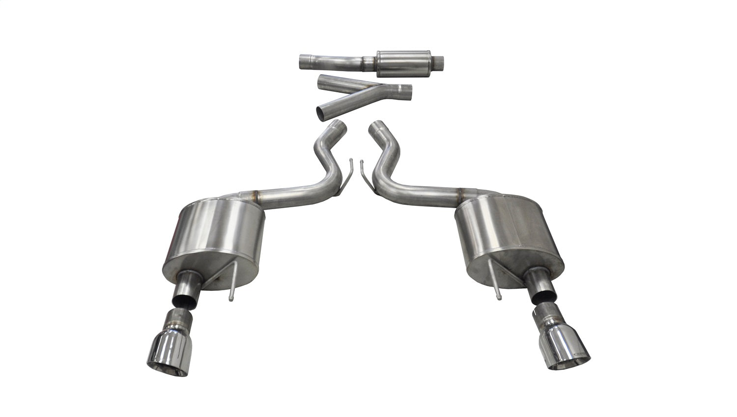 Corsa 15-23 Ford Mustang EcoBoost 2.3T Sport 3in Cat-Back Dual Rear Exit Polished Tips - 14343