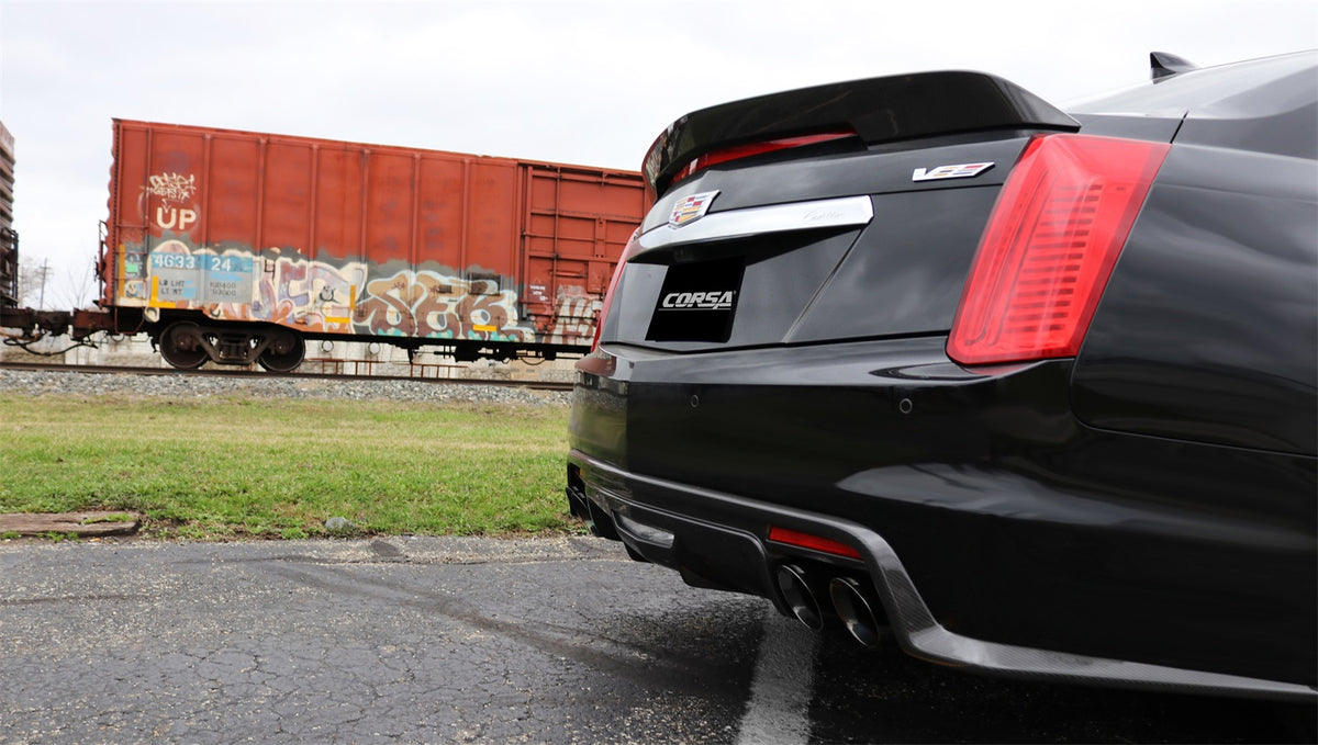 Corsa 2016-2019 Cadillac CTS V 6.2L V8 2.75in Black Sport Axle-Back Exhaust - 14357BLK