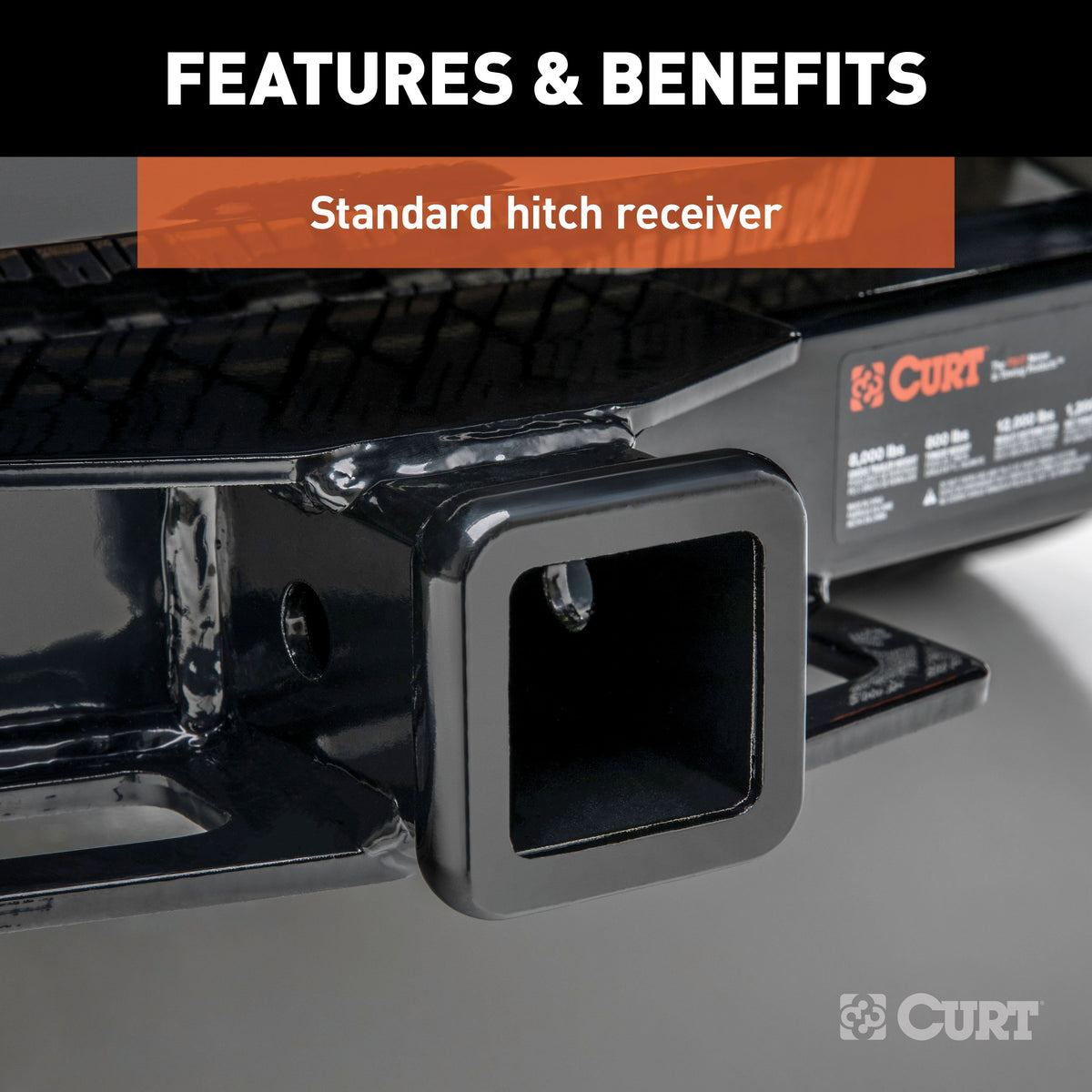 CURT 14361 Class 4 Trailer Hitch, 2-Inch Receiver, Fits Select Dodge, Ram 1500, 2500, 3500