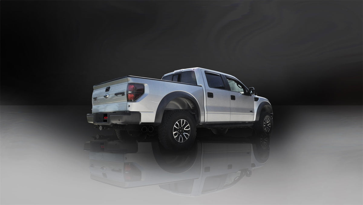Corsa 11-13 Ford F-150 Raptor 6.2L V8 Black Sport Cat-Back Exhaust - 14387BLK