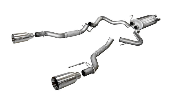 Corsa 2017-2020 Ford F-150 Raptor 3.5L Sport Cat-Back Dual Rear Exit w/ 5in Satin Polished Tip - 14397