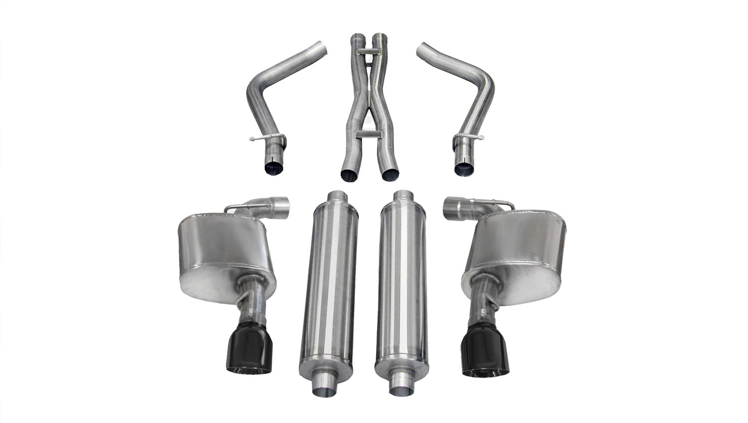 Corsa 2012-2014 Dodge Charger SRT-8 6.4L V8 Black Xtreme Cat-Back Exhaust - 14464BLK