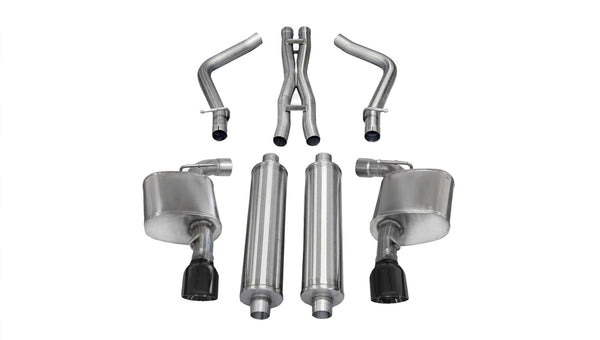 Corsa 2012-2014 Dodge Charger SRT-8 6.4L V8 Black Xtreme Cat-Back Exhaust - 14464BLK