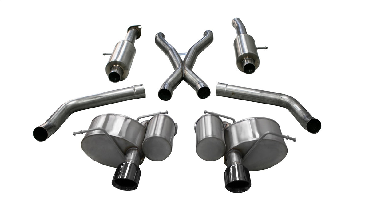 Corsa 2012-2013 Jeep Grand Cherokee 6.4L V8 Black Sport Cat-Back Exhaust - 14466BLK