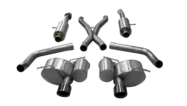 Corsa 2012-2013 Jeep Grand Cherokee 6.4L V8 Black Sport Cat-Back Exhaust - 14466BLK