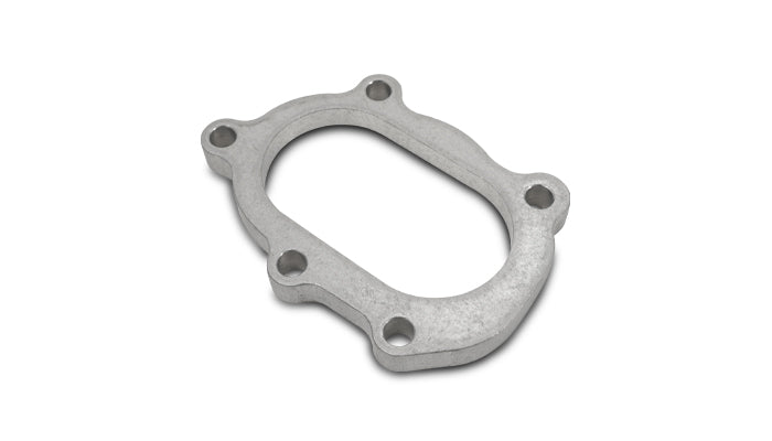 Vibrant GT25R / GT28R Discharge Flange with Oval Outlet (5 Bolt) T304 SS 1/2in Thick - 1448