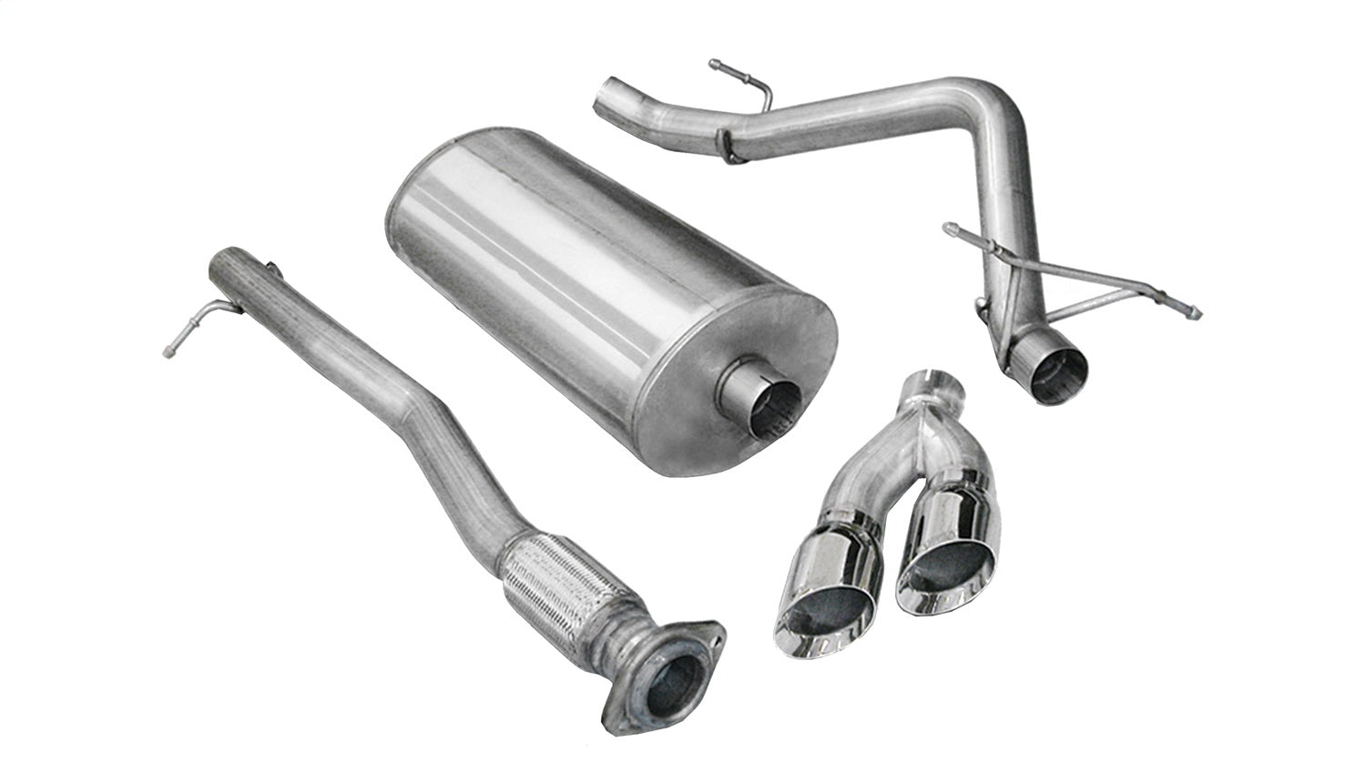 Corsa 2011-2013 Chevrolet Silverado Crew Cab/Short Bed 1500 6.2L V8 Polished Sport Cat-Back Exhaust - 14523