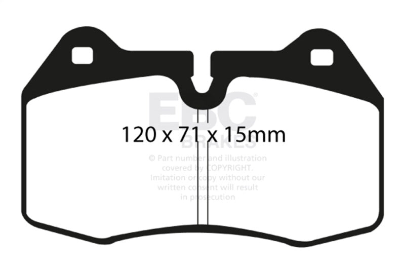 EBC 03-04 Infiniti G35 3.5 (Manual) (Brembo) Greenstuff Front Brake Pads - DP21644 for 2003-2006 Nissan Sentra - front view