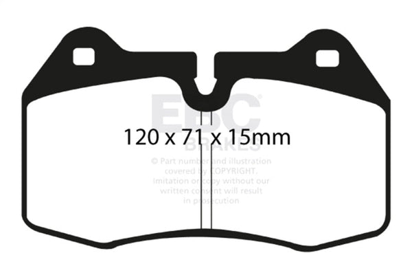 EBC 03-04 Infiniti G35 3.5 (Manual) (Brembo) Greenstuff Front Brake Pads - DP21644 for 2003-2006 Nissan Sentra - front view